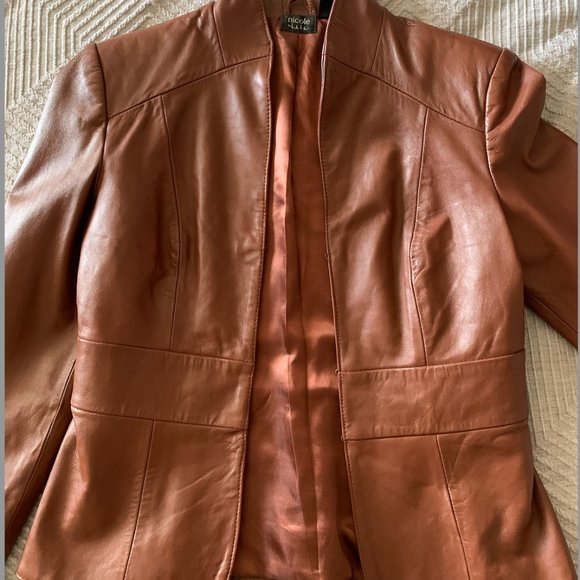 Nicole by Nicole Miller Leather Blazer Jacket | Medium like NEW - Picture 2 of 5